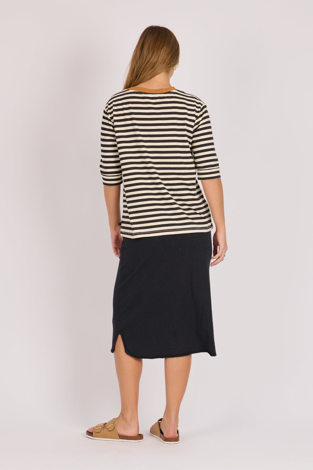 Half Sleeve Tee - Black Stripe