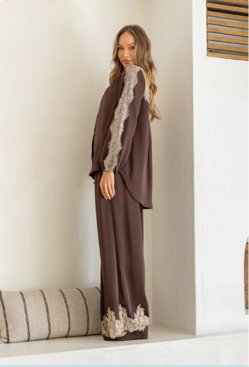 Ciara Satin Lace Shirt