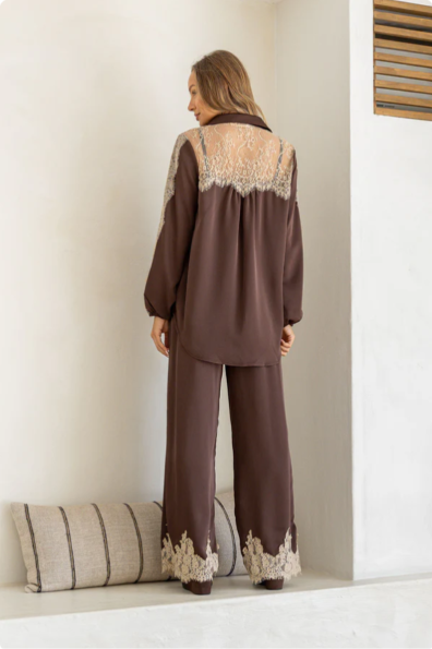 Ciara Satin Lace Shirt