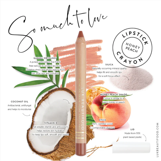 Natural Lipstick Crayon - Honey Peach