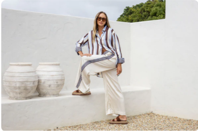 Portofino Satin Stripe Pants