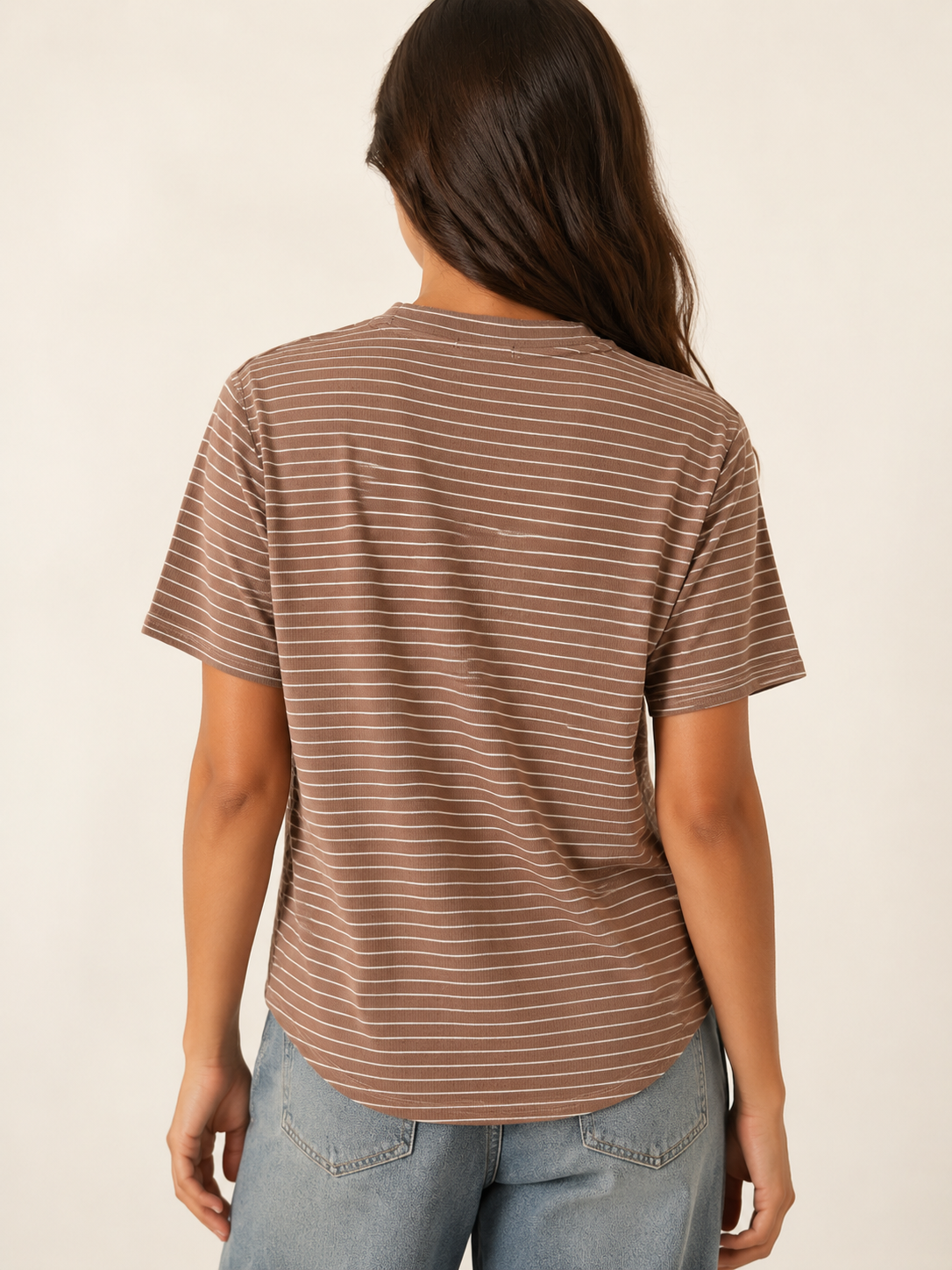 Nina Tee - Mocha Stripe