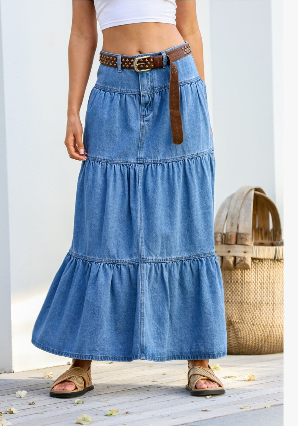 Country Denim Driftwood Blues Skirt