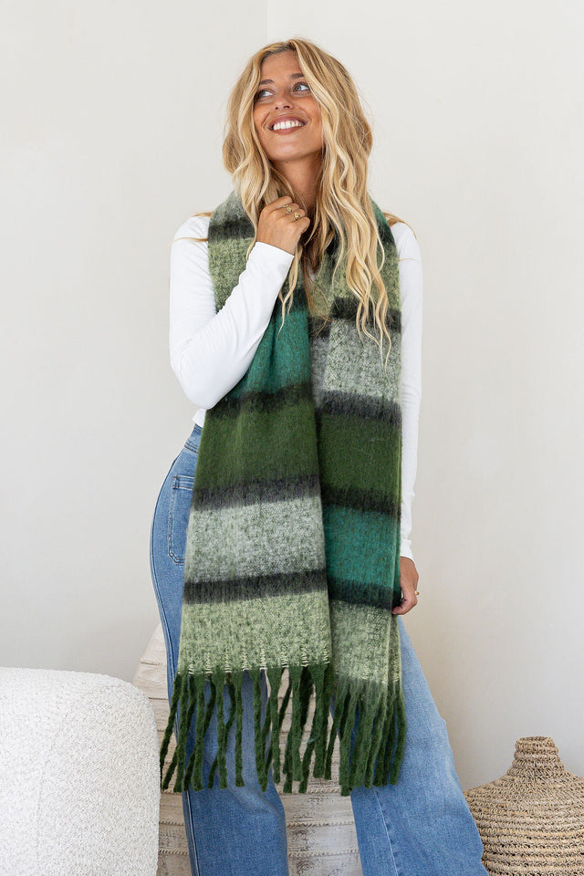Free Spirit Coastal Cosy Scarves in Green