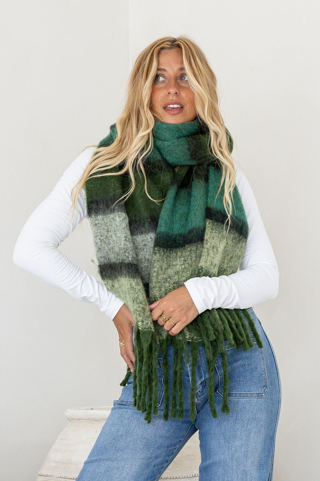 Free Spirit Coastal Cosy Scarves in Green
