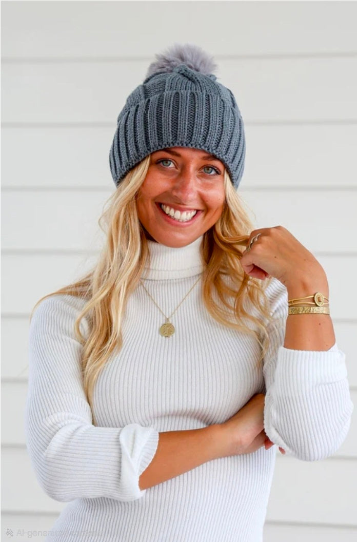 Free Spirit Winter Wanderer Beanie in Grey
