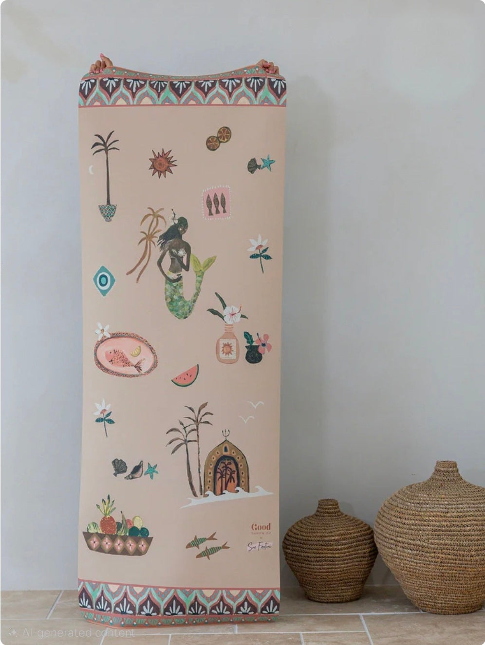 Sea Song Mermaid Premium Yoga Mat & Carry Strap