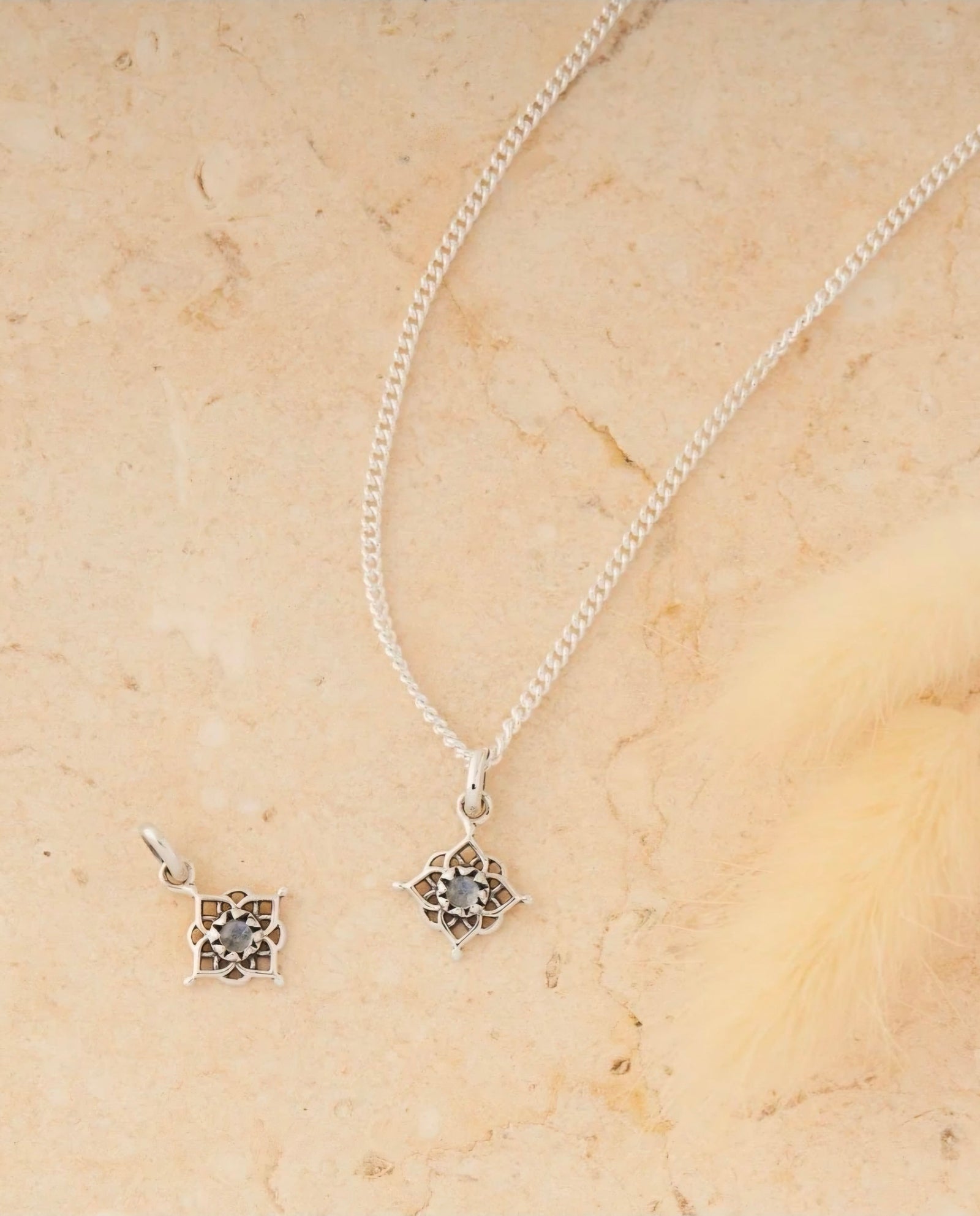 Midsummer Star Elemental Moonstone Neck Charm