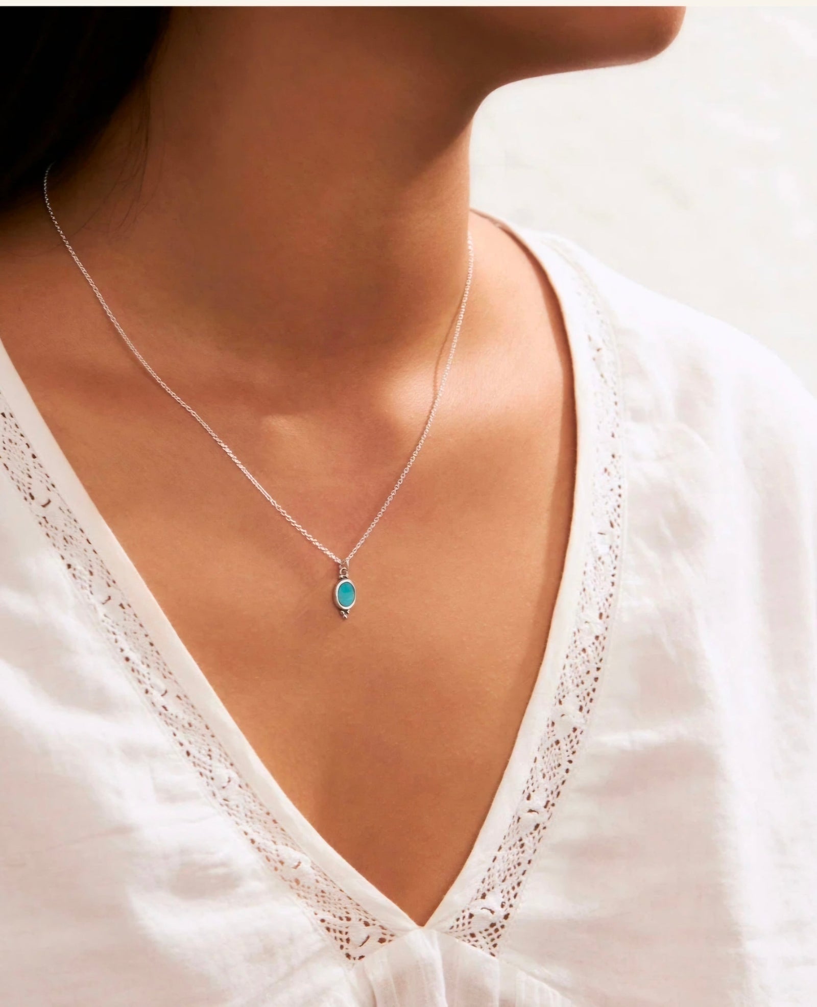 Midsummer Star Moon Song Turquoise Necklace