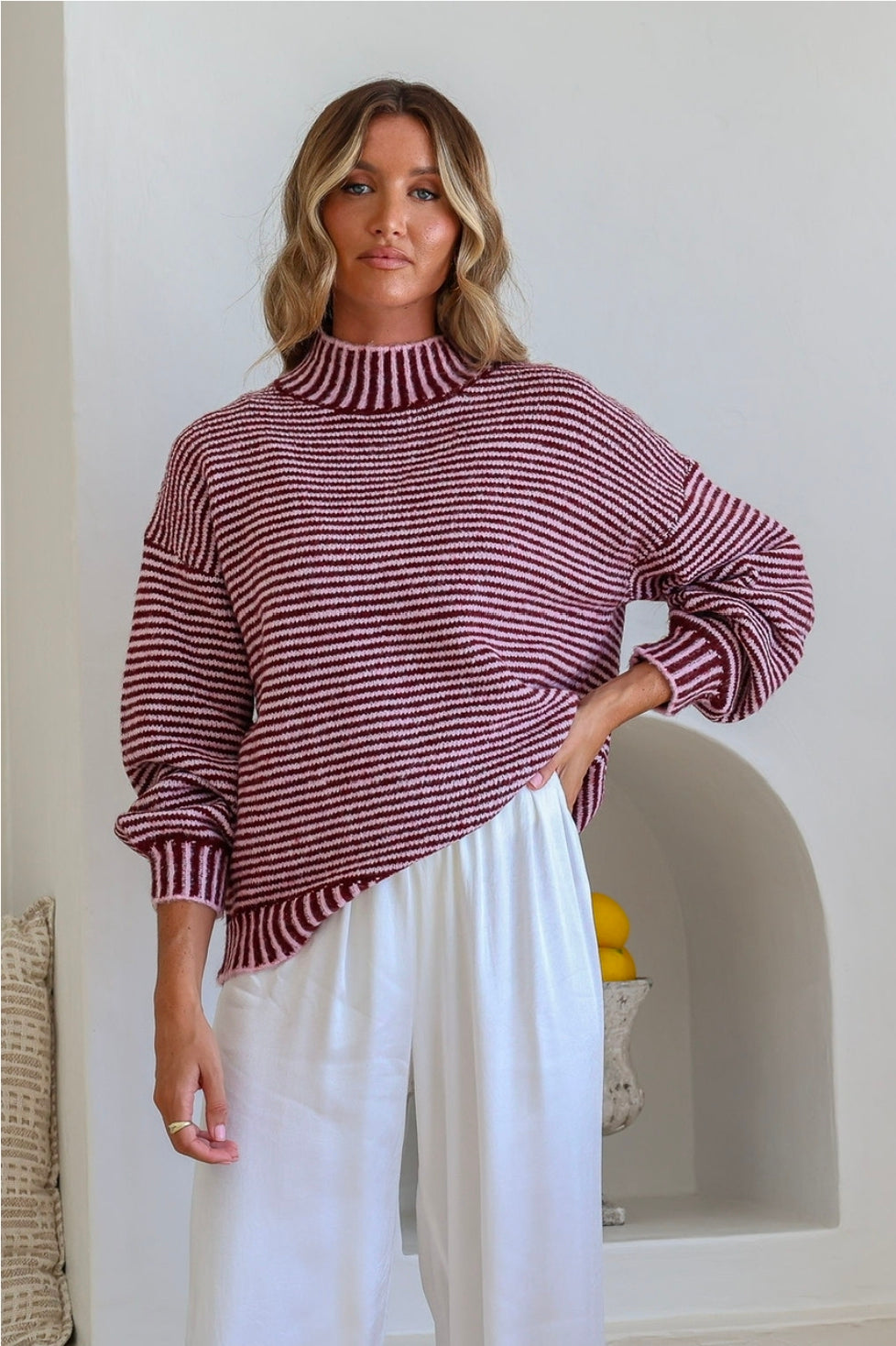 Claret Stripe Knit