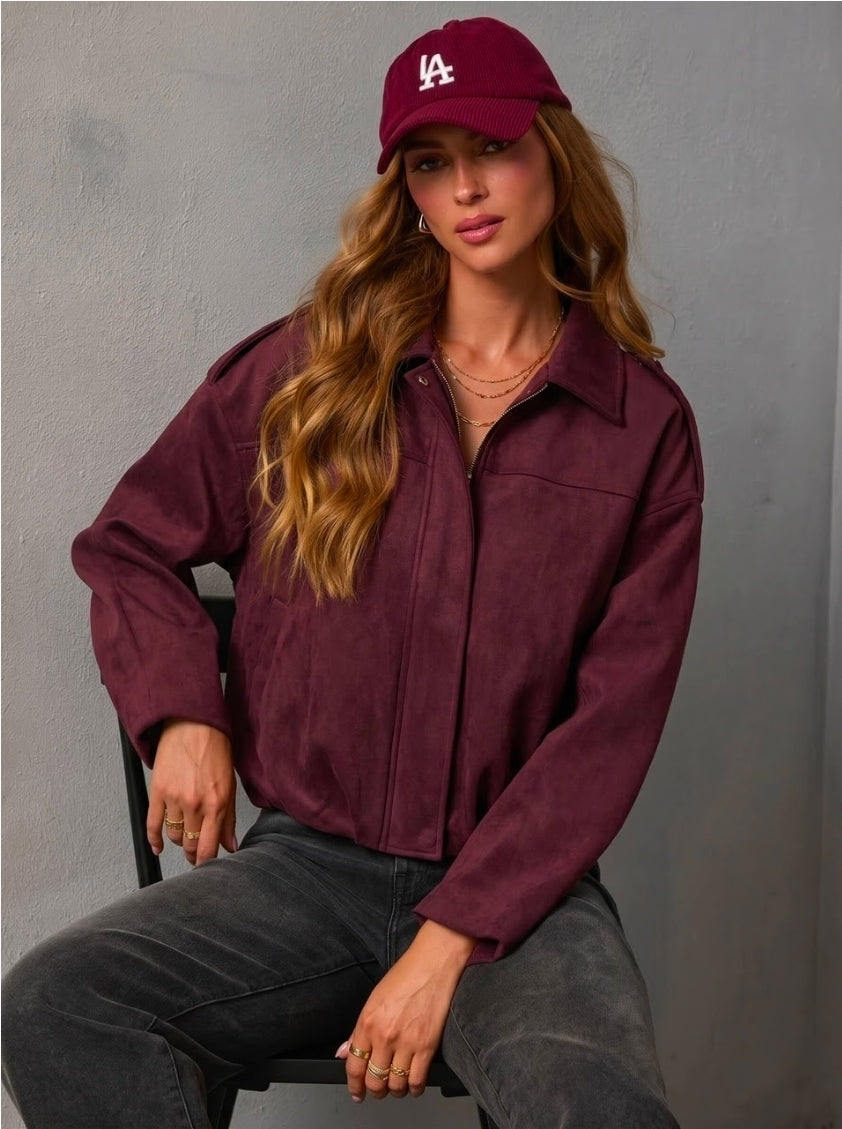 Remi Suede Bomber Jacket