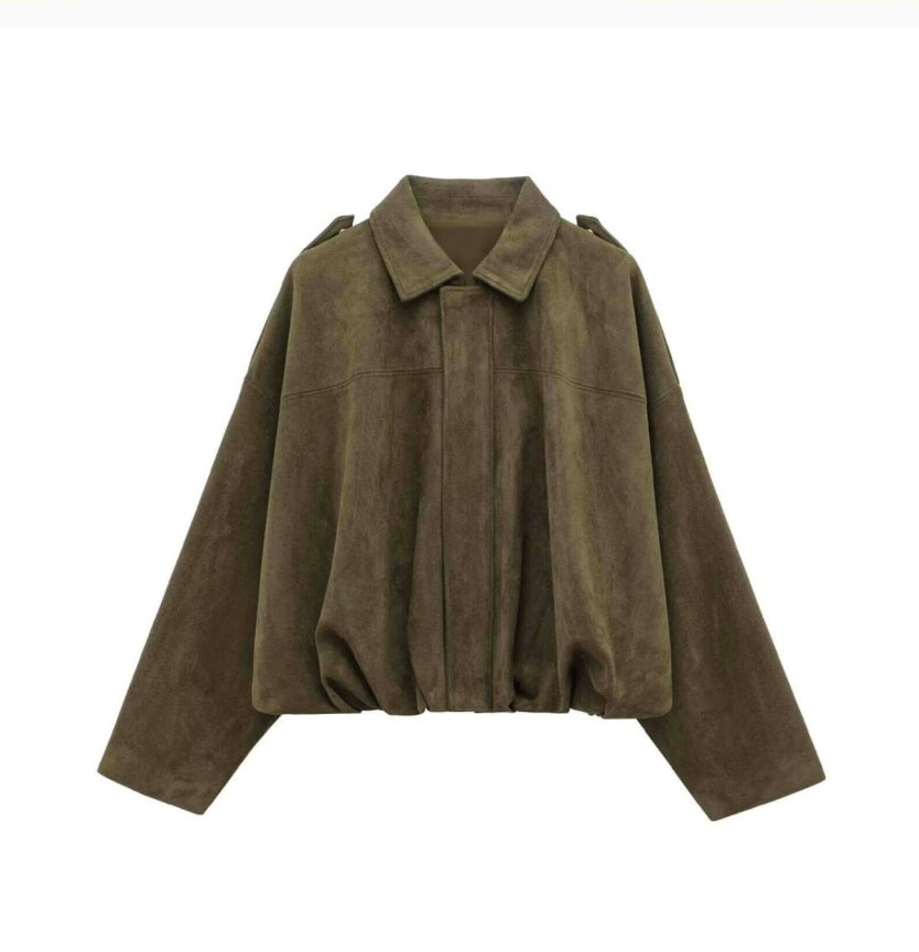 Remi Suede Bomber Jacket