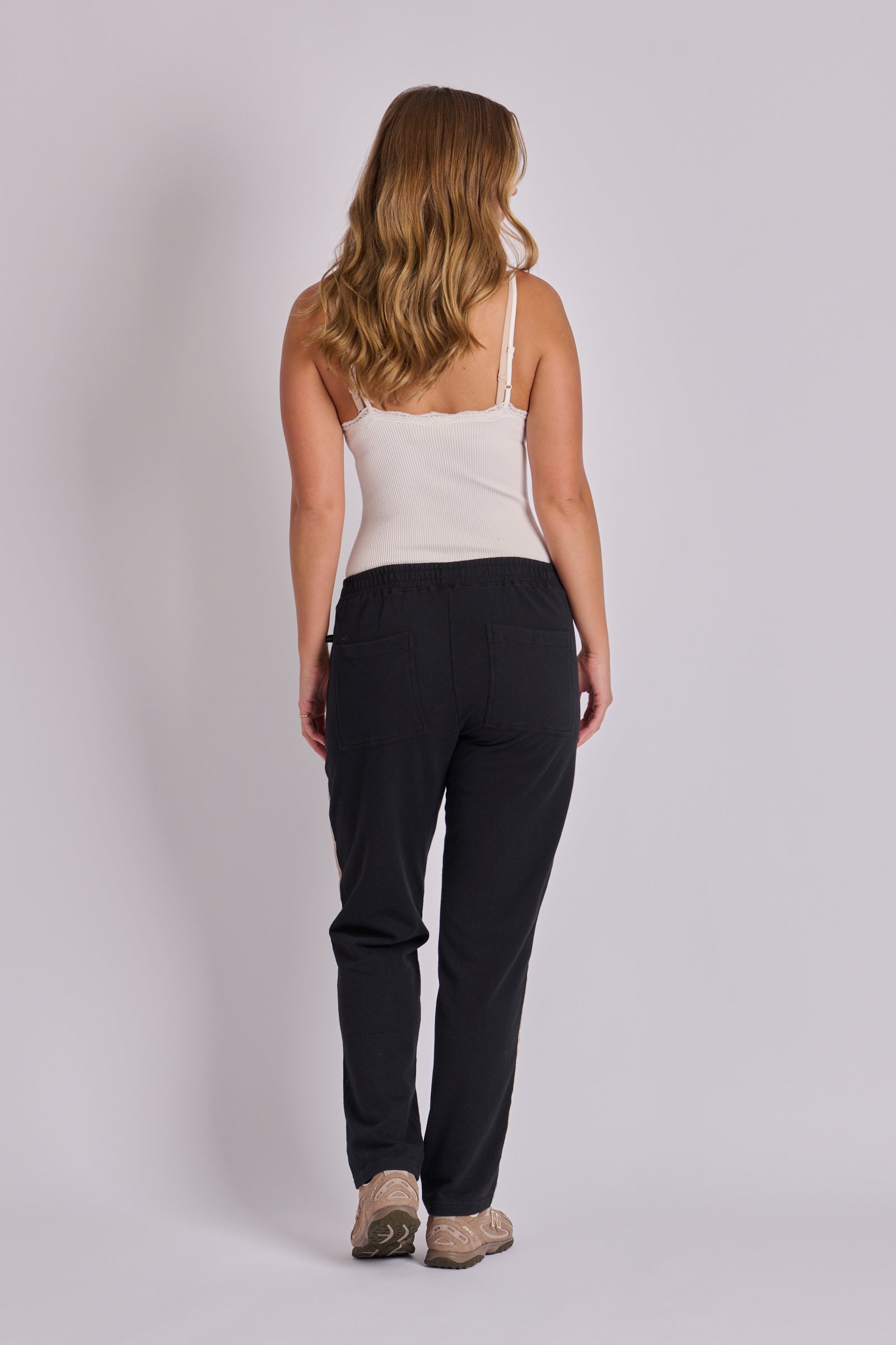 Relaxed Tape Detail Pant - Black