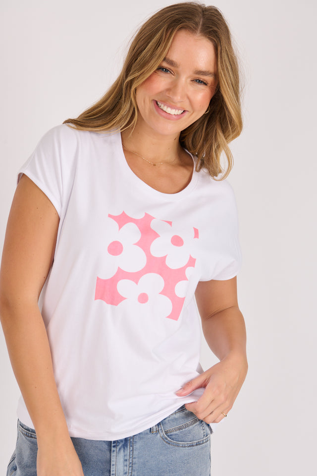 Shell Tee - Pink Daisy