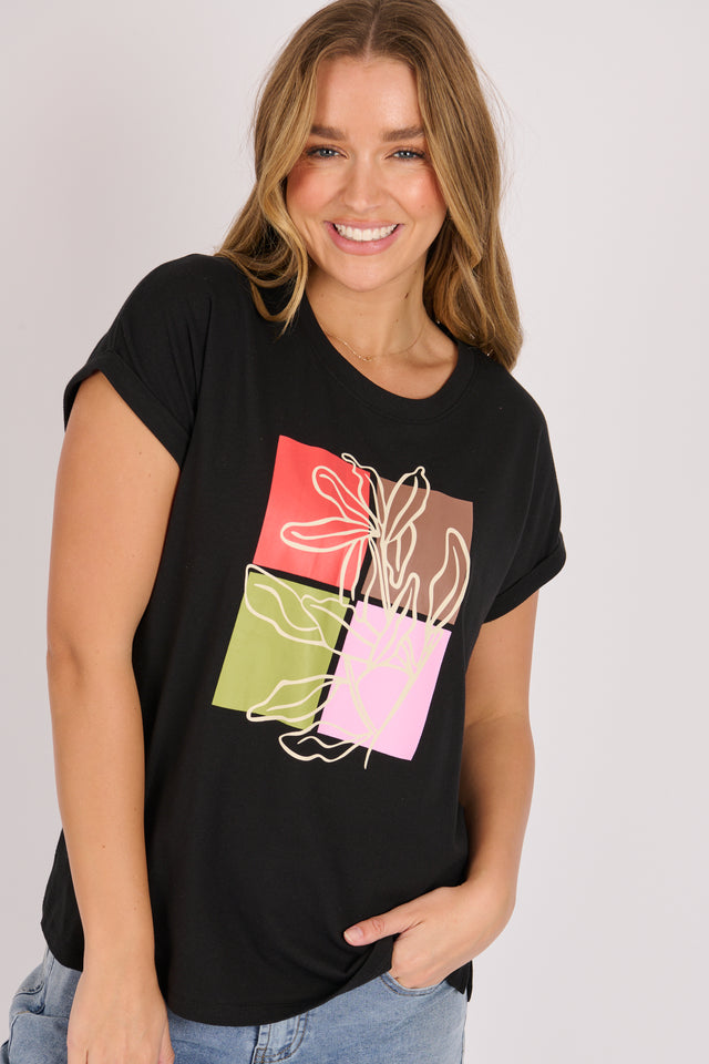 Roll Cuff Tee - Black