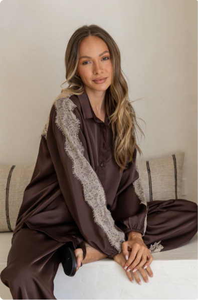Ciara Satin Lace Shirt