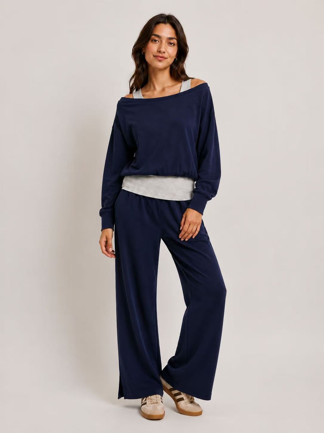 Estelle Wide Leg Pants – Navy