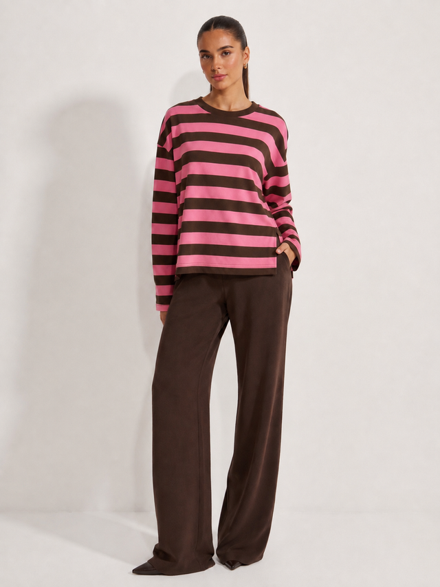 Hollie Long Sleeve - Pink/Chocolate