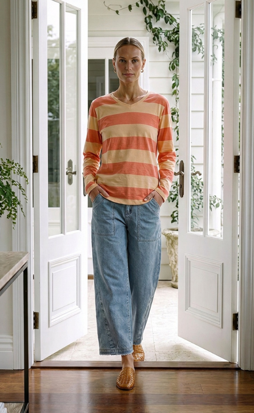 V-Neck Long Sleeve Top