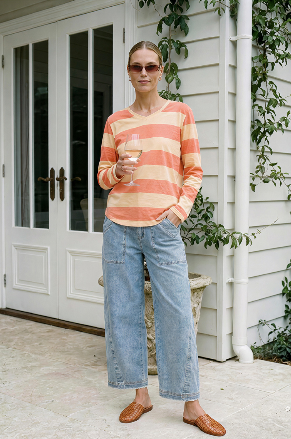 V-Neck Long Sleeve Top
