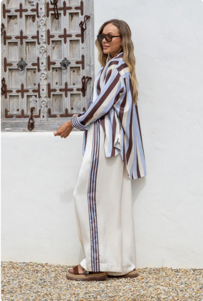 Portofino Satin Stripe Pants