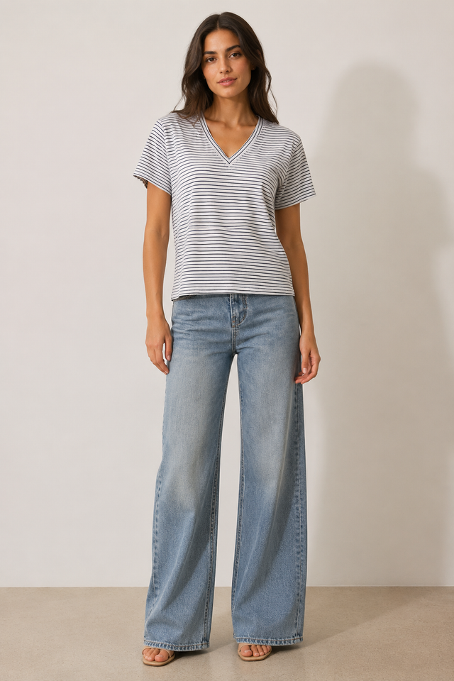 Nina Tee - White Stripe