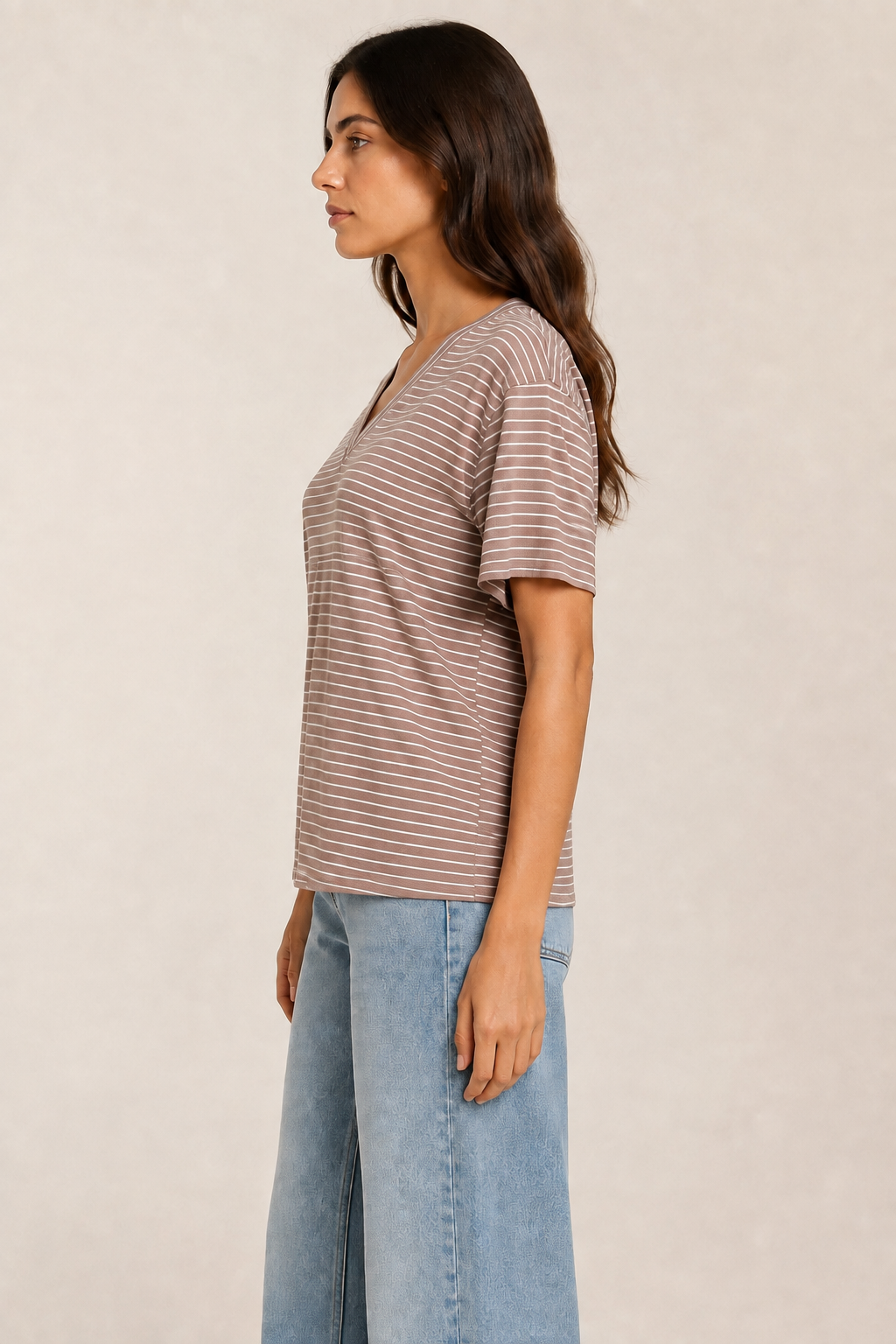 Nina Tee - Mocha Stripe