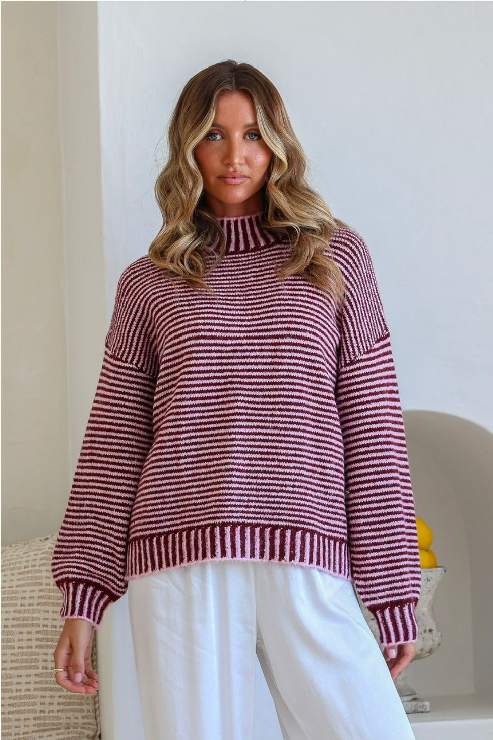 Claret Stripe Knit