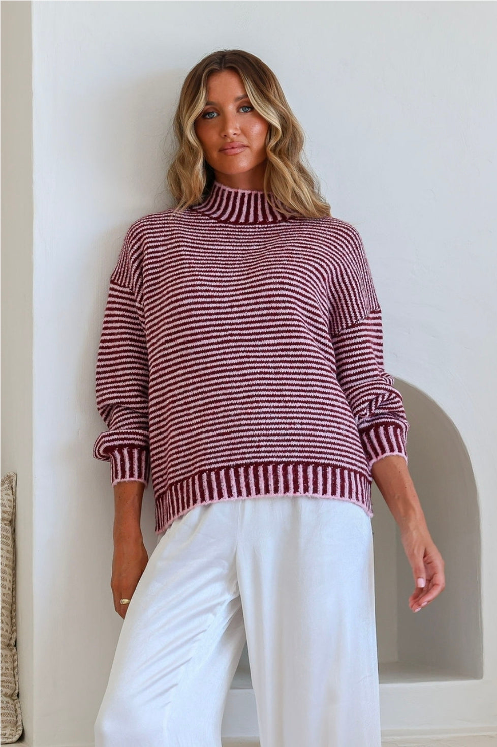 Claret Stripe Knit
