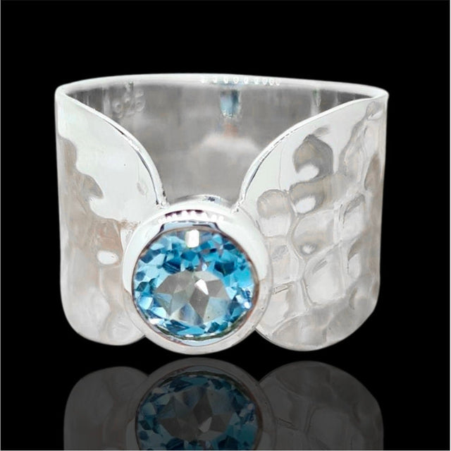 Silvern Gem Blue Topaz Embrace Ring
