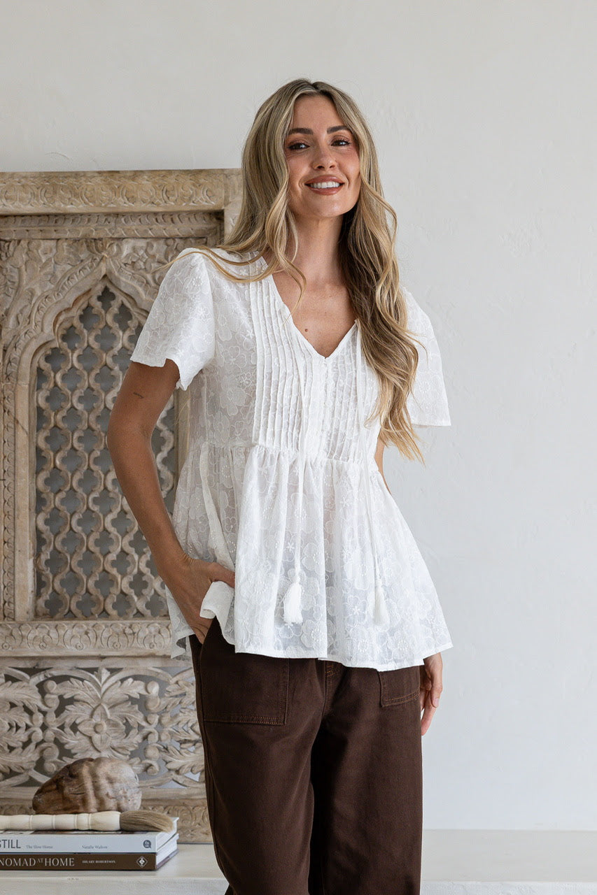 Peony Blouse - White